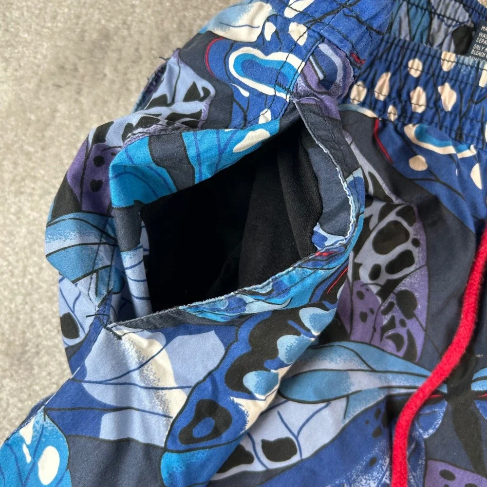 VTG Polo Ralph Lauren Swim Trunks Mens XL Blue Butterfly Wing Print Mesh Lined 5